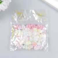 Бусины для творчества пластик "Сердца битое стекло" набор 20 гр 0,6х1х1 см