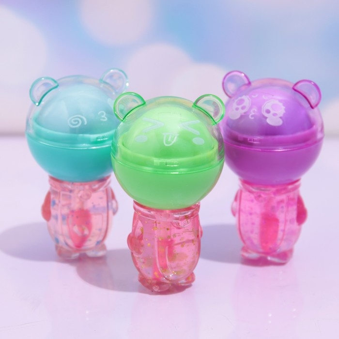 Бальзам и блеск для губ 2 в 1 &laquo;Мишка&raquo; , микс