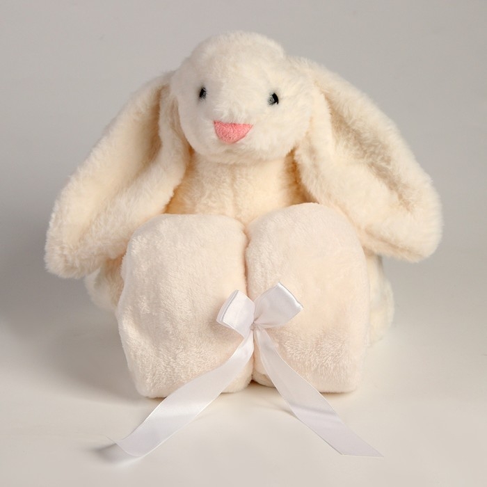 Мягкая игрушка с пледом &laquo;Зайка&raquo;, цвет белый