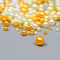 Бусины для творчества пластик "Круглые. Ассорти жёлтое" d=3-8 мм, набор 10 гр Бусины для творчества пластик "Круглые. Ассорти жёлтое" d=3-8 мм, набор 10 гр