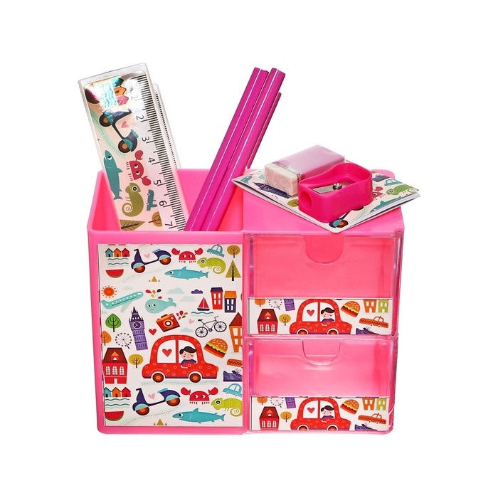 Набор настольный канцелярский, 6 предметов, Calligrata Набор настольный канцелярский, 6 предметов, Calligrata "Город"