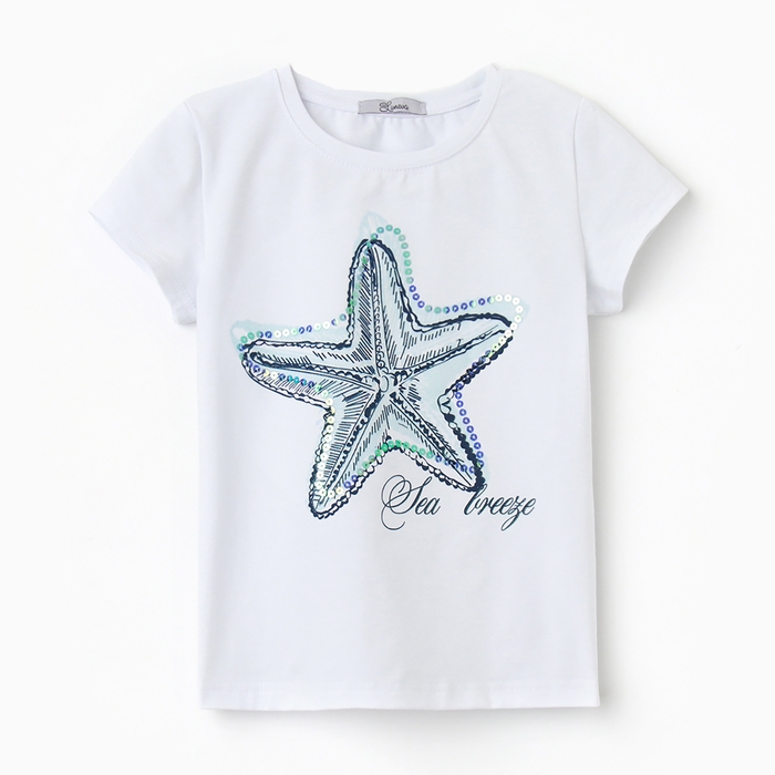 Футболка для девочки, цвет белый, рост 116