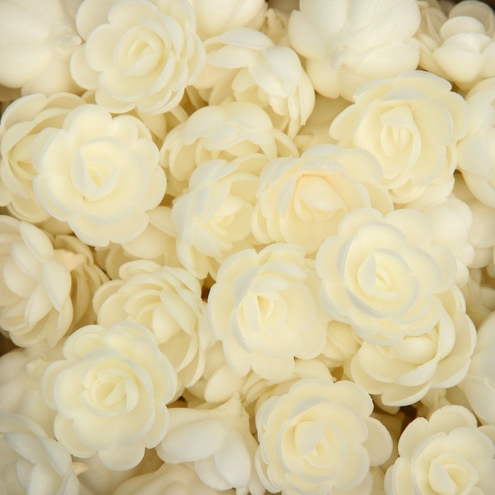 Вафельные РОЗЫ малые сложные 80шт, белые