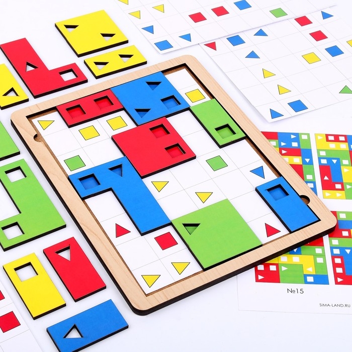 Тетрис с карточками, однотонные детали