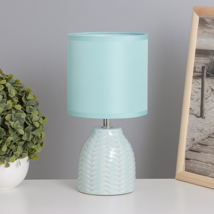 Лампа настольная Лампа настольная "Квиллен" 1х40Вт Е14 голубой 13х13х25см