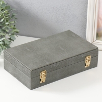 Шкатулка дерево кожзам "Благородный серый" 25х15х6,5 см Шкатулка дерево кожзам "Благородный серый" 25х15х6,5 см