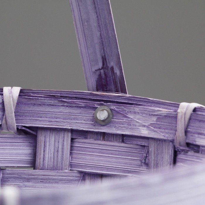 Корзина плетеная, D17 х 12 х 22 см, фиолетовая, бамбук