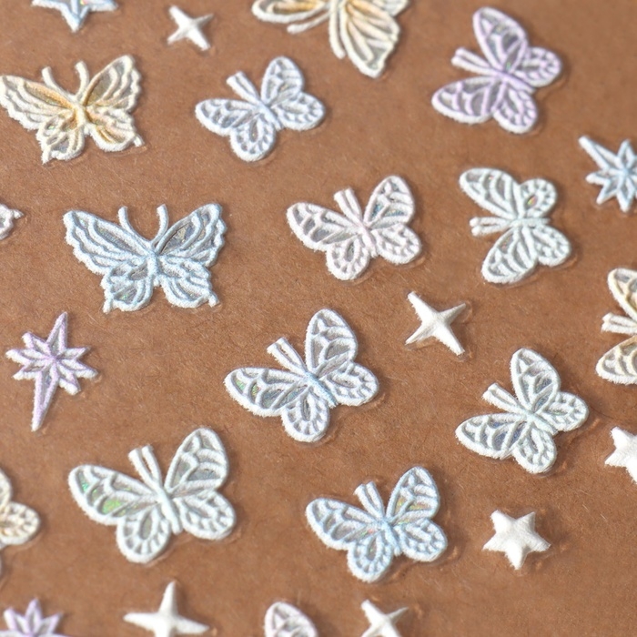 Наклейки для ногтей «Волшебные бабочки», объёмные, разноцветные Наклейки для ногтей «Волшебные бабочки», объёмные, разноцветные