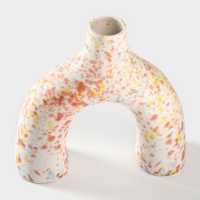 Ваза для цветов керамическая «Скандинавия», 25×23 см, горлышко d=4,6 см, цвет белый Ваза для цветов керамическая «Скандинавия», 25×23 см, горлышко d=4,6 см, цвет белый