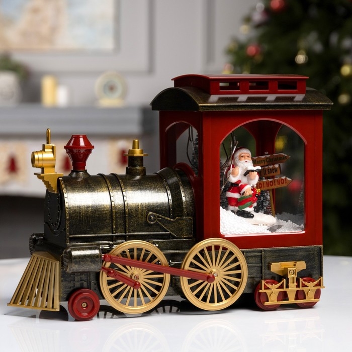 Светодиодная фигура «Паровоз» 31 × 24 × 15 см, пластик, батарейки ААх3 (не в комплекте), USB, свечение белое Светодиодная фигура «Паровоз» 31 × 24 × 15 см, пластик, батарейки ААх3 (не в комплекте), USB, свечение белое