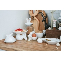 Блюдо с крышкой Доляна &laquo;Зайка в золотом&raquo;, 12&times;9,5 см, цвет белый