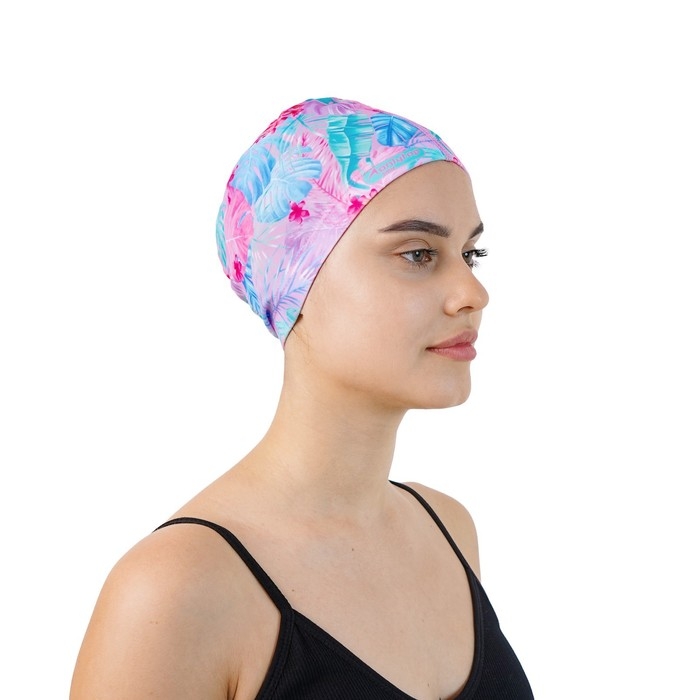 Шапочка для плавания взрослая ONLYTOP &laquo;Тропики&raquo;, тканевая, обхват 54-60 см