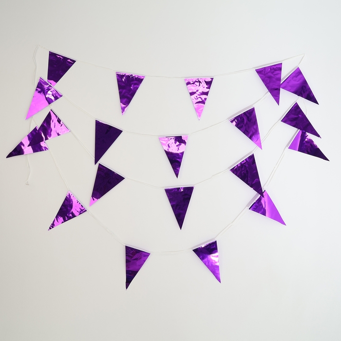 Гирлянда &laquo;Флажки&raquo;, 20 флажков, 10 метров, цвет индиго