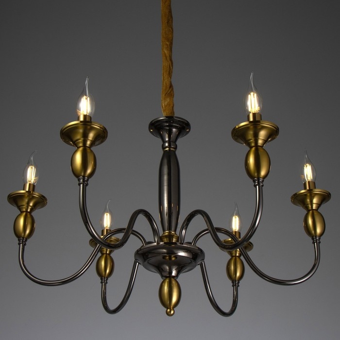 Люстра "Энни" 6х40Вт Е14 латунь 69х69х44 см BayerLux