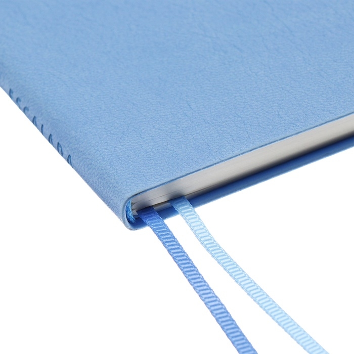 Еженедельник датированный 2025 года, 181х127 мм, 64 листа ESCALADA, мягкая обложка из искусственной кожи, блинтовое тиснение, кремовый блок 70 г/м&sup2;, голубой