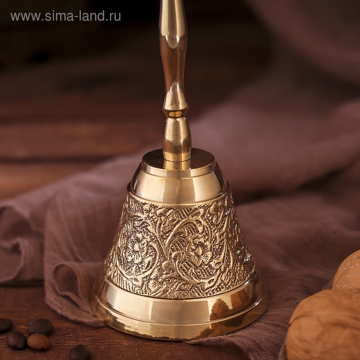 Колокольчик латунь "Резные узоры" 7,5х7,5х15 см