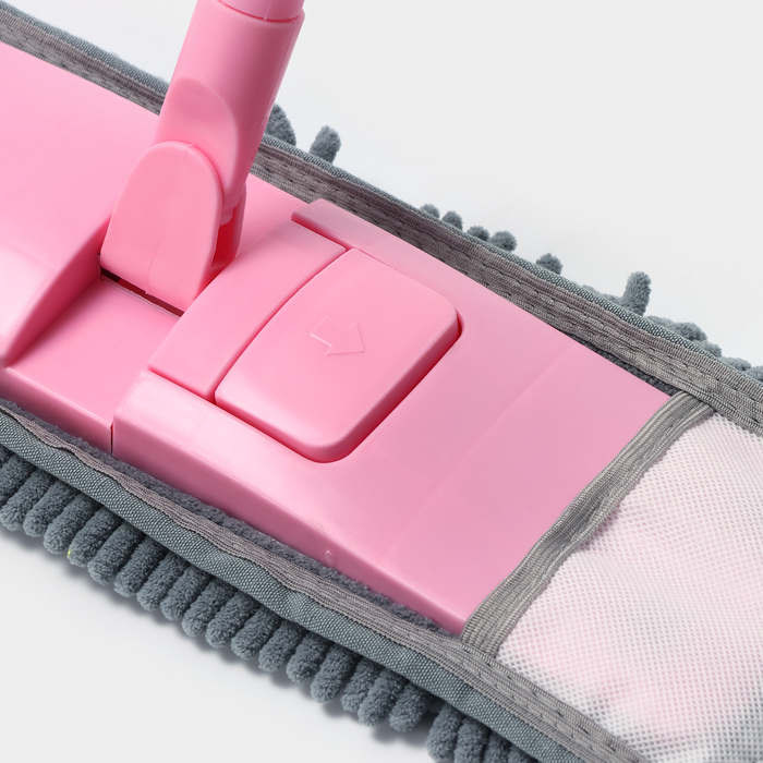 Швабра для мытья пола плоская с телескопической ручкой Raccoon &laquo;Букля&raquo;, 41&times;12&times;90(120) см, микрофибра