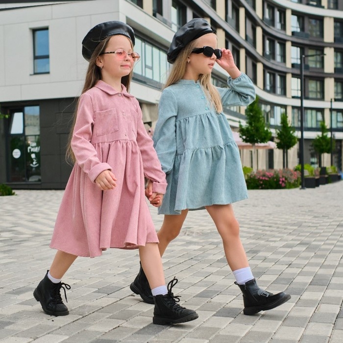 Платье детское KAFTAN "Velvet", р. 32 (110-116), пыльно-розовый