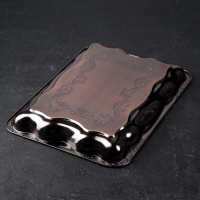 Поднос из нержавеющей стали &laquo;Дарк&raquo;, 40&times;29&times;4 см, цвет бронзовый