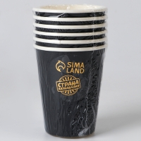 Стаканы бумажные, 6 шт., цвет чёрный