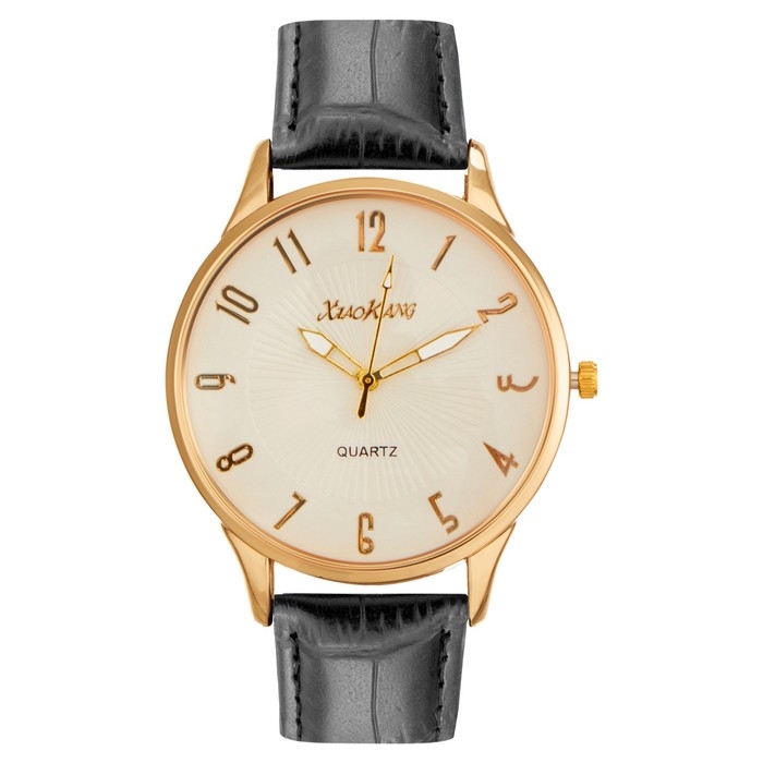 Часы наручные мужские, d-4.4 см, ремешок l-25 см, золото Часы наручные мужские, d-4.4 см, ремешок l-25 см, золото