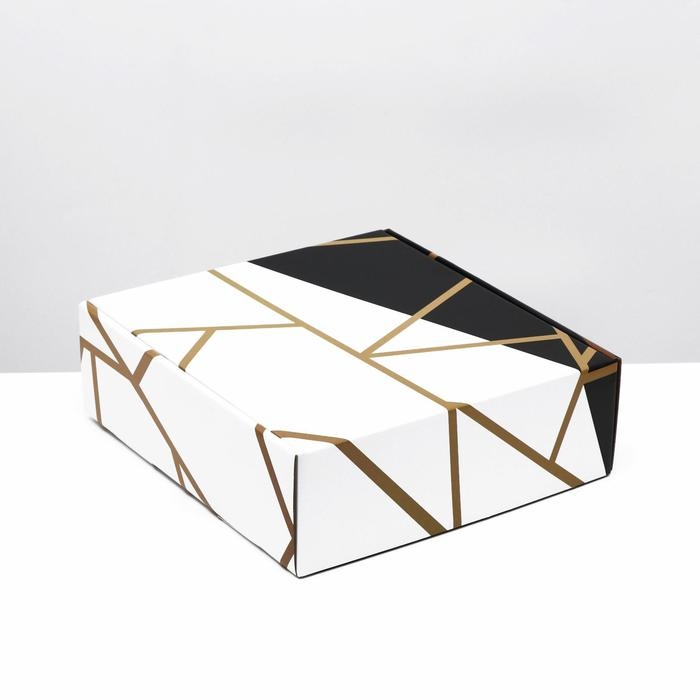 Подарочная коробка "Линии", 28,5 х 9,5 х 29,5 см