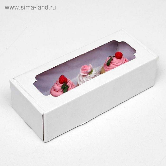 Коробка самосборная, с окном, белая, 32 х 13 х 9 см