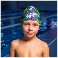 Шапочка для плавания детская ONLYTOP «Череп», тканевая, обхват 46-52 см Шапочка для плавания детская ONLYTOP «Череп», тканевая, обхват 46-52 см