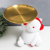 Сувенир полистоун подставка "Белый медвежонок в красных наушниках" d=17 см 18х12х15,5 см Сувенир полистоун подставка "Белый медвежонок в красных наушниках" d=17 см 18х12х15,5 см