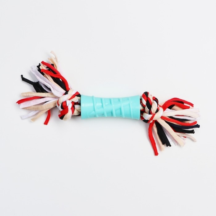 Игрушка-трубка с резьбой на канате Игрушка-трубка с резьбой на канате "Фонтан", трубка 7,5 см, микс цветов