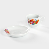 Чайная пара фарфоровая &laquo;Майский букет&raquo;, 250 мл, d=15 см