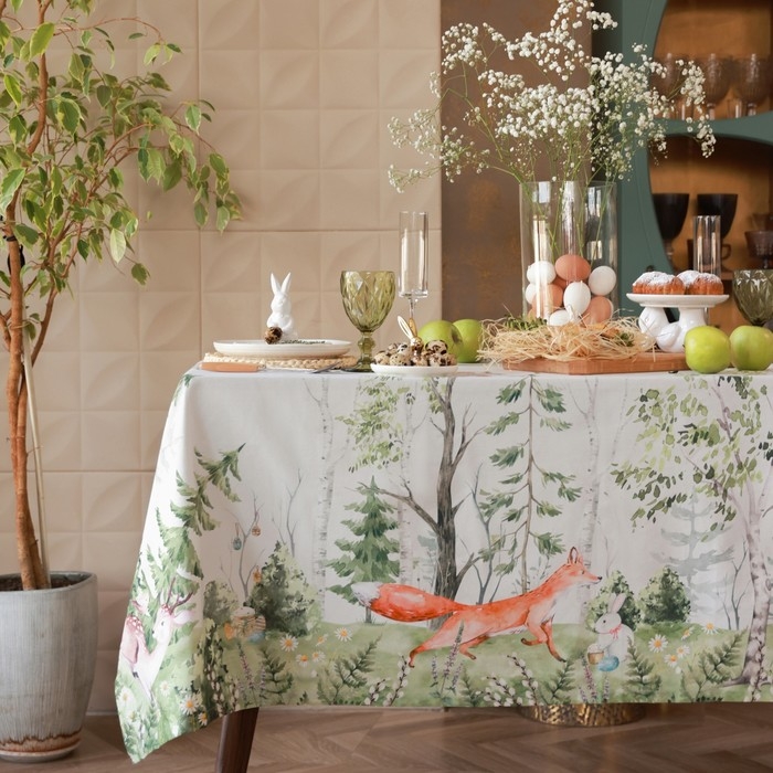Набор столовый Этель Лесная сказкаскатерть 148*112+/-2см с ГМВО, салф.40х40 см - 4 шт