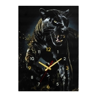 Часы-картина настенные интерьерные "Чёрная пантера в движении", бесшумные, 50 х 70 см Часы-картина настенные интерьерные "Чёрная пантера в движении", бесшумные, 50 х 70 см