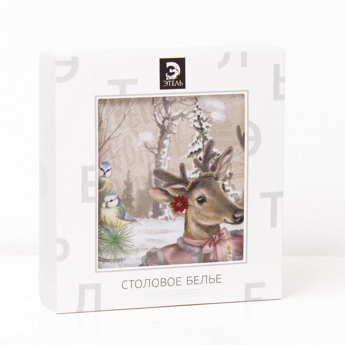 Скатерть "Этель" Winter holidays d=220см +/-3см с ГМВО, 100% хлопок, саржа 190гр/м2