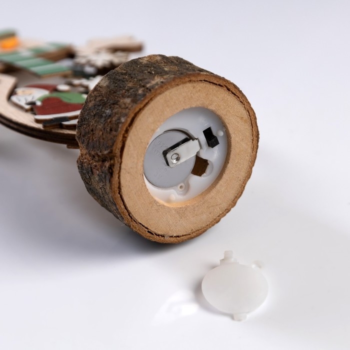 Светодиодная фигура &laquo;Снеговик&raquo; 12 &times; 18 &times; 6 см, дерево, батарейки CR2032х1 (в комплекте), свечение тёплое белое