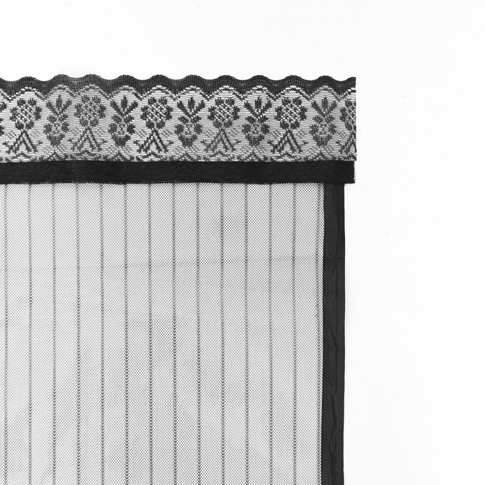 Сетка антимоскитная для дверей, 90 &times; 210 см, на магнитах, цвет черный