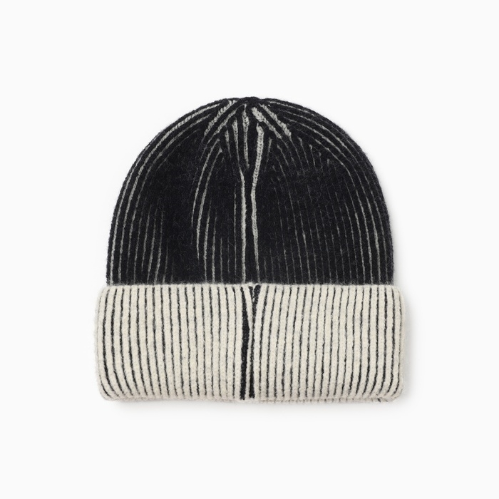 Шапка женская MINAKU, цвет чёрный, размер 56-58