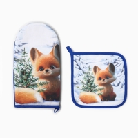 Набор кух. Этель "Дарите тепло" варежка 15х28см, прихватка 19х19см,100%хл