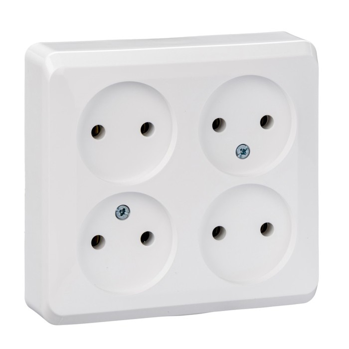 Розетка четверная SE Розетка четверная SE "Этюд", 16 А, 250 В, накладная, без з/к, IP20, белая, PA16-205B