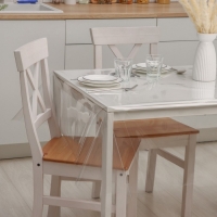 Клеёнка на стол ПВХ Доляна &laquo;Жидкое стекло&raquo;, ширина 137 см, толщина 0,25 мм, рулон 50 м, прозрачная