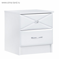 Тумба прикроватная Севиль МДФ, Белый/Белый глянец