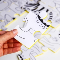 Мягкий пазл для малышей раскраска &laquo;Африка&raquo;, размер 50х33 см, 28 деталей, Крошка Я