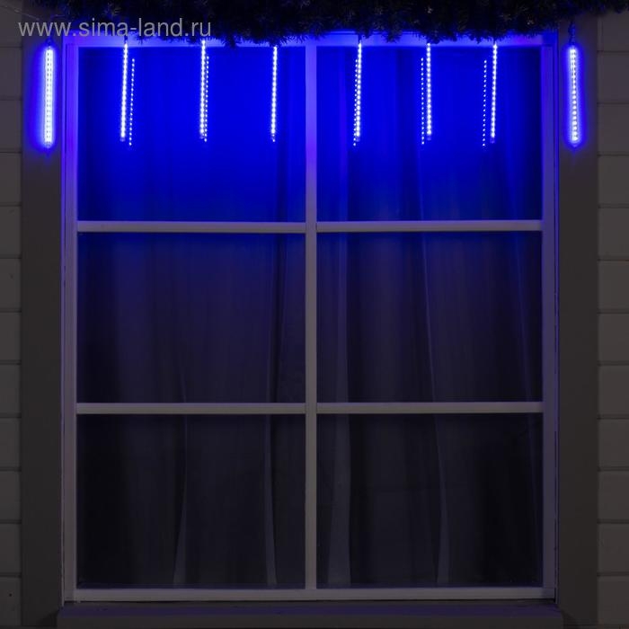 Гирлянда &laquo;Сосульки&raquo; 2.5 &times; 0.3 м, IP65, прозрачная нить, 192 LED, свечение синее с эффектом стекания, 12 В