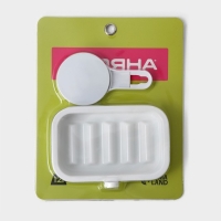 Мыльница на липучке Доляна, 12×14×10 см, цвет белый Мыльница на липучке Доляна, 12×14×10 см, цвет белый