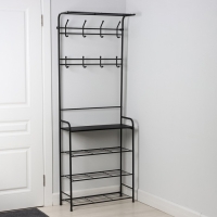 Стеллаж в прихожую &laquo;Константа&raquo;, 69&times;26&times;183 см, цвет чёрный