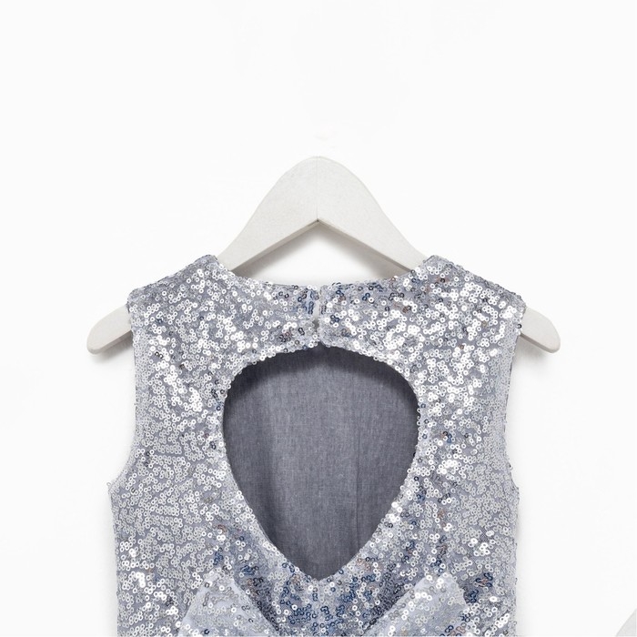 Платье для девочки с пайетками KAFTAN, размер 28 (86-92), цвет серый