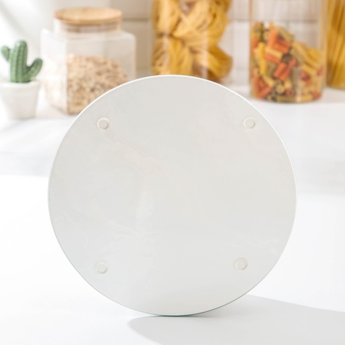 Доска разделочная стеклянная Доляна «Малахит», d=20 см, цвет серый Доска разделочная стеклянная Доляна «Малахит», d=20 см, цвет серый