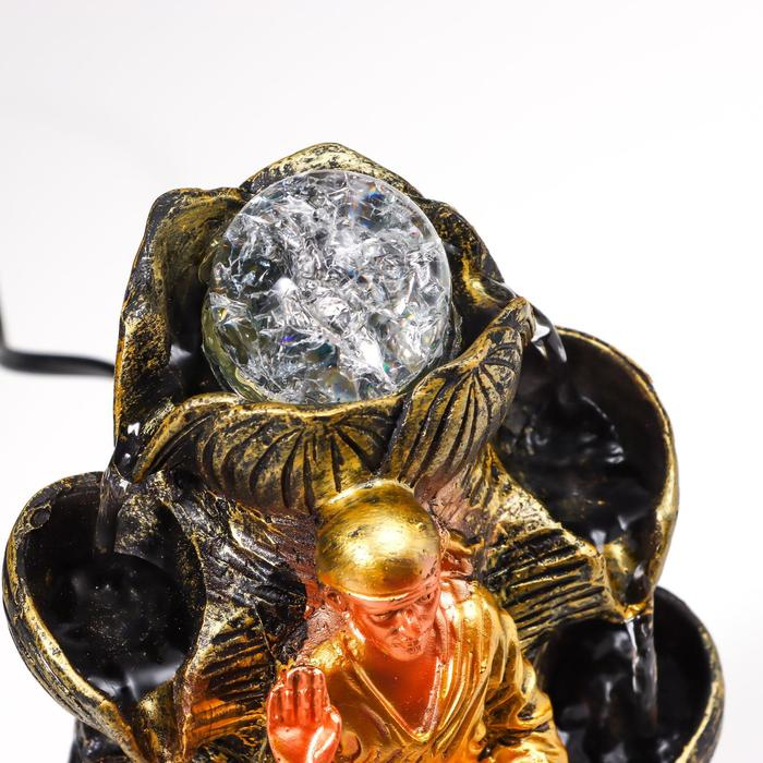 Фонтан настольный от сети, подсветка "Старец" 22,5х15х15 см