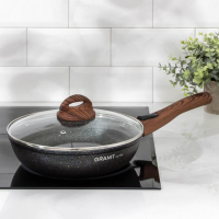 Сковорода Granit ultra blue, d=24 см, съёмная ручка, стеклянная крышка, антипригарное покрытие, цвет синий Сковорода Granit ultra blue, d=24 см, съёмная ручка, стеклянная крышка, антипригарное покрытие, цвет синий