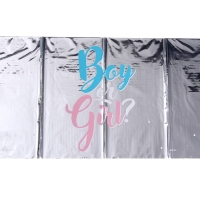 Гендер-пати. Скатерть одноразовая 182х137 Boy or girl фольга, серебро Гендер-пати. Скатерть одноразовая 182х137 Boy or girl фольга, серебро